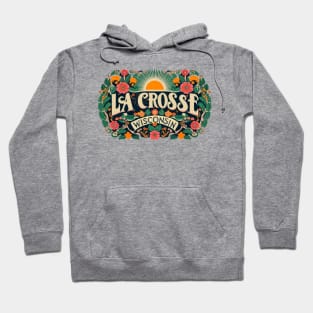 La Crosse Wisconsin Vintage Rosemaling Type Design Hoodie